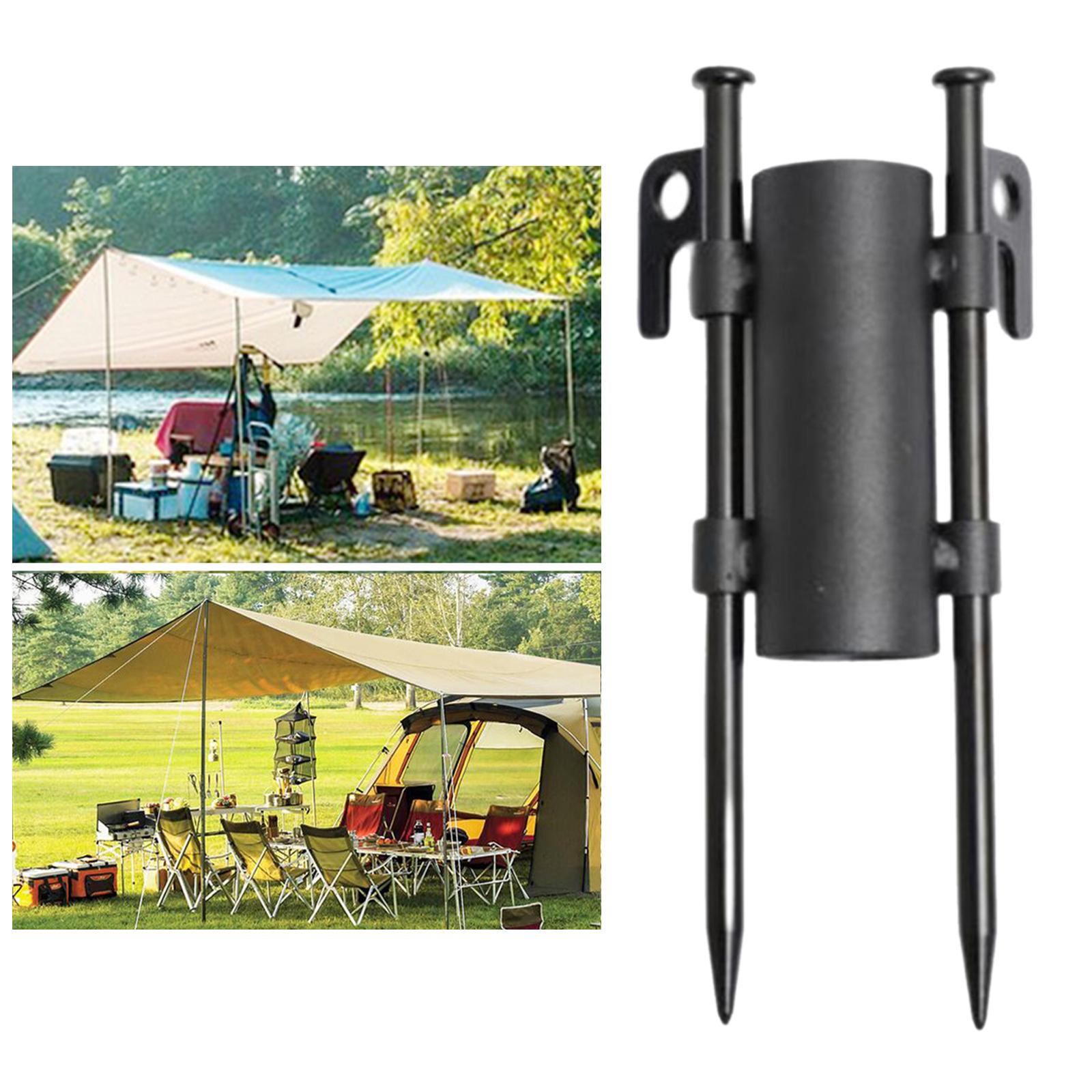 Cheap Goat Tents Outdoor Camping Tent Rod Holder Reinforced with Stakes Iron Canopy Pole Holder Windproof Portable Fixed Tube for Camping Hiking   